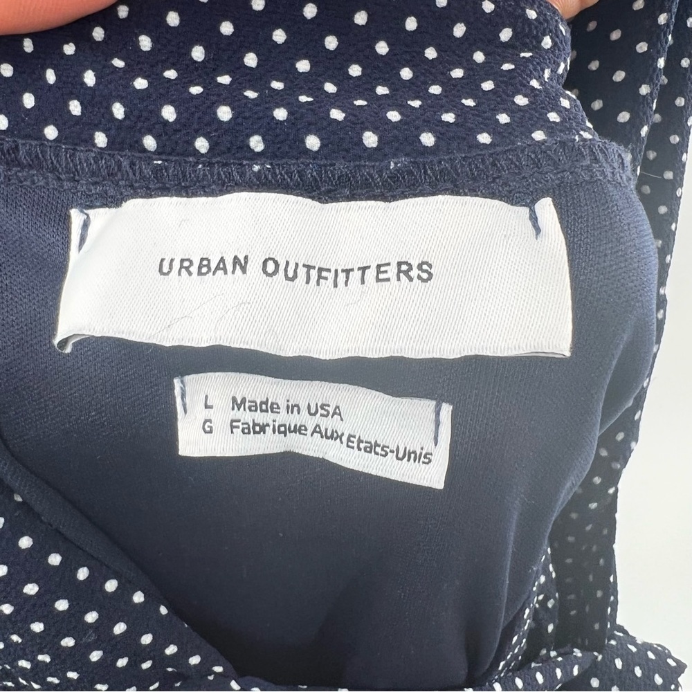 Urban Outfitters blue white polka dot wrap dress size L - Picture 4 of 9